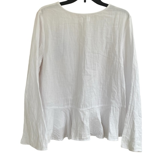 Women's White Ruffled Top - Picture 2 of 5